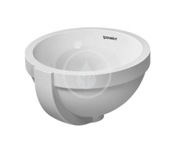 Duravit Architec - Umývadlo vstavané, priemer 28 cm, s prepadom, biela