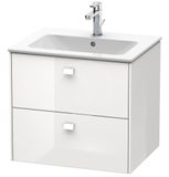 Duravit Brioso - Umývadlová skrinka 55x62x48 cm, 2 zásuvky, lesklá biela