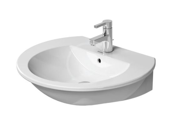 Duravit Darling New - Umývadlo, 65x55 cm, s 1 otvorom na batériu, s WonderGliss, alpská biela