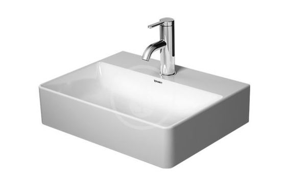 Duravit DuraSquare - Umývadielko, 45x35 cm, bez prepadu, s otvorom na batériu, DuraCeram, biela