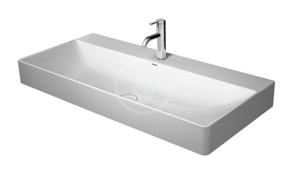 Duravit DuraSquare - Umývadlo, 100x47 cm, bez prepadu, s otvorom na batériu, DuraCeram, biela