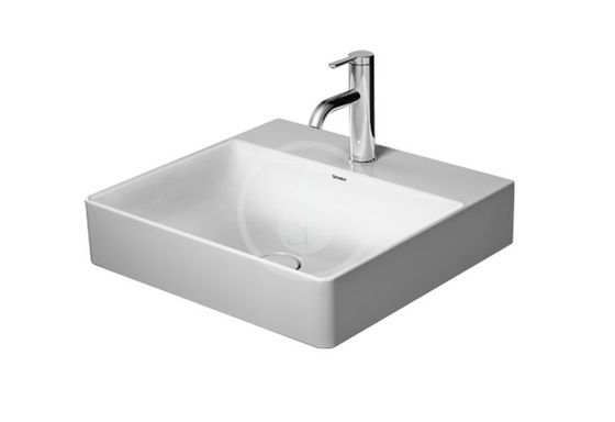 Duravit DuraSquare - Umývadlo, 50x47 cm, bez prepadu, s otvorom na batériu, DuraCeram, biela