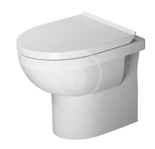 Duravit DuraStyle Basic - Stojace WC so sedadlom SoftClose, zadný odpad, Rimless, alpská biela