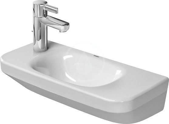 Duravit DuraStyle - Umývadielko, 50x22 cm, bez prepadu, s otvorom na batériu vpravo, WonderGliss, biela