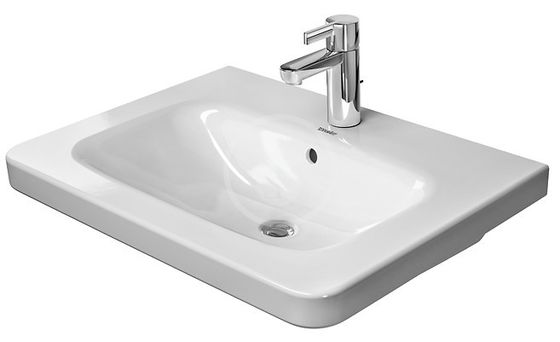 Duravit DuraStyle - Umývadlo, 65x48 cm, s prepadom, s otvorom na batériu, biela