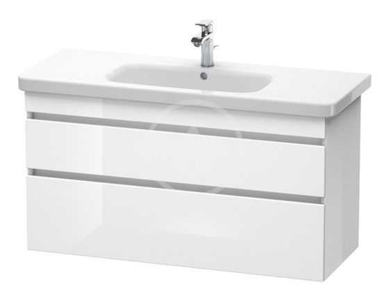 Duravit DuraStyle - Umývadlová skrinka 61x113x45 cm, 2 zásuvky, lesklá biela