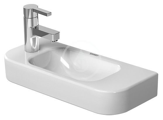 Duravit Happy D.2 - Umývadielko, 50x22 cm, bez prepadu, s otvorom na batériu vľavo, biela