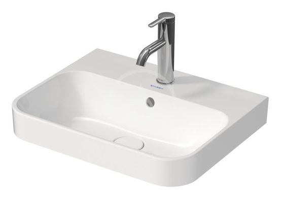 Duravit Happy D.2 Plus - Umývadlo na dosku, 50x40 cm, s prepadom, s otvorom na batériu, biela