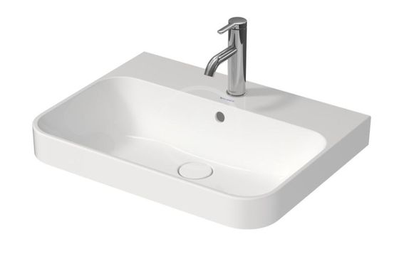 Duravit Happy D.2 Plus - Umývadlo na dosku, 60x46 cm, s prepadom, s otvorom na batériu, biela