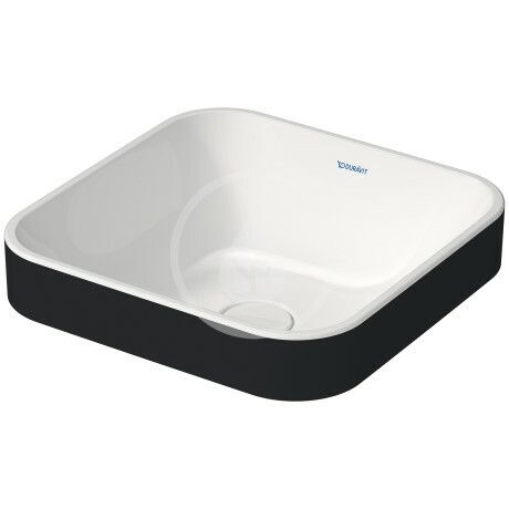 Duravit Happy D.2 Plus - Umývadlová misa zápustná, 40x40 cm, bez prepadu, WonderGliss, biela/antracit mat