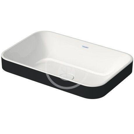 Duravit Happy D.2 Plus - Umývadlová misa zápustná, 60x40 cm, bez prepadu, biela/antracit mat