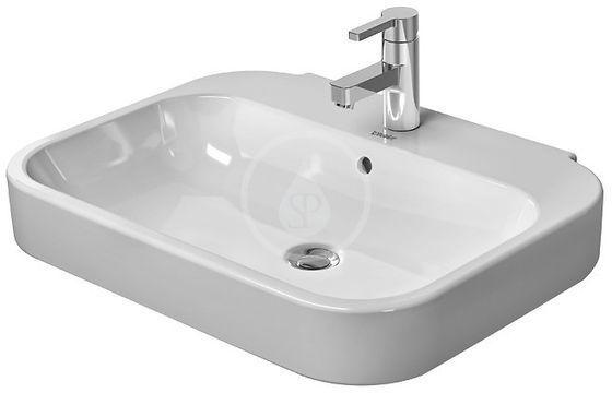 Duravit Happy D.2 - Umývadlo, 60x48 cm, s prepadom, s otvorom na batériu, biela