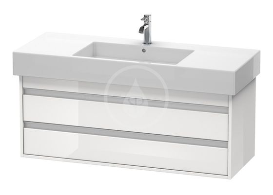 Duravit Ketho - Umývadlová skrinka 48x120x46 cm, 2 zásuvky, lesklá biela