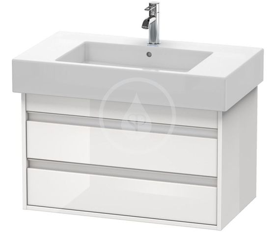 Duravit Ketho - Umývadlová skrinka 48x80x46 cm, 2 zásuvky, lesklá biela