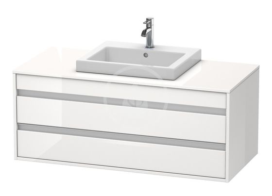 Duravit Ketho - Umývadlová skrinka 50x120x55 cm, 2 zásuvky, lesklá biela