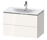 Duravit L-Cube - Umývadlová skrinka 55x82x48 cm, 2 zásuvky, lesklá biela