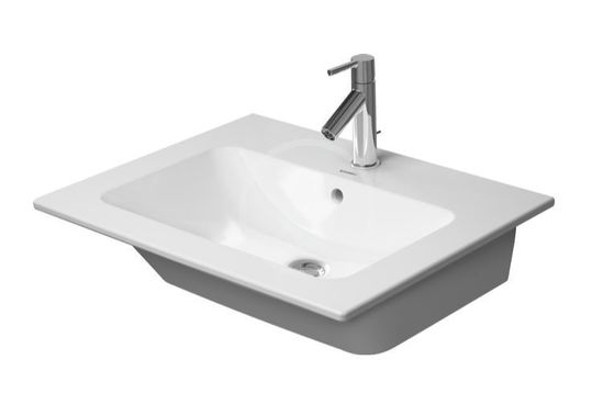 Duravit ME by Starck - Umývadlo nábytkové, 63x49 cm, s prepadom, bez otvoru na batériu, WonderGliss, biela