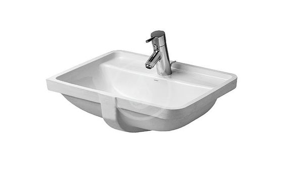 Duravit Starck 3 - Umývadlo vstavané, 49x37 cm, s prepadom, s otvorom na batériu, WonderGliss, biela