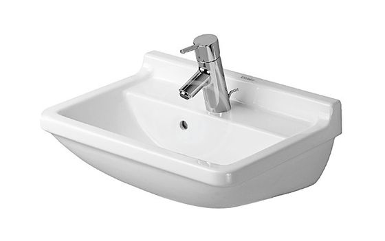 Duravit Starck 3 - Umývadlo, 50x36 cm, s prepadom, s otvorom na batériu, biela