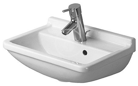 Duravit Starck 3 - Umývadielko, 45x32 cm, s prepadom, s otvorom na batériu, biela