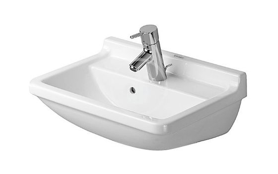 Duravit Starck 3 - Umývadlo 50x36 cm, s 1 otvorom na batériu, s WonderGliss, alpská biela