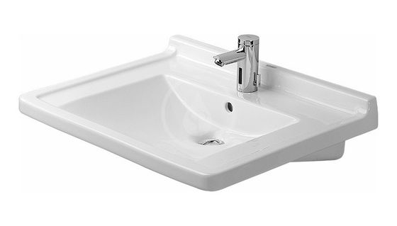 Duravit Starck 3 - Umývadlo 70x55 cm, bezbariérové, 1 otvor na batériu, s WonderGliss, alpská biela