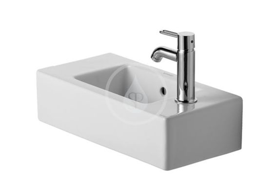 Duravit Vero - Umývadielko, 50x25 cm, s prepadom, s otvorom na batériu vpravo, biela