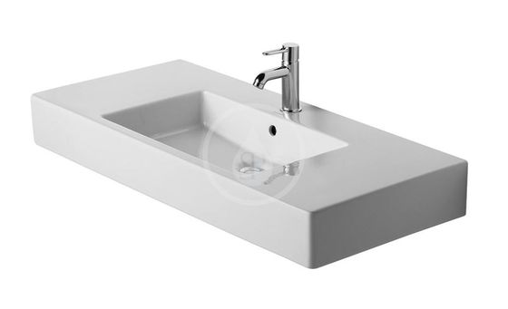 Duravit Vero - Umývadlo, 105x49 cm, s prepadom, s otvorom na batériu, biela