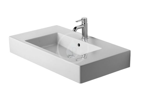 Duravit Vero - Umývadlo, 85x49 cm, s prepadom, s otvorom na batériu, WonderGliss, biela