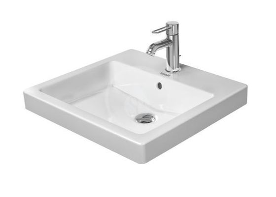 Duravit Vero - Umývadlo na dosku, 50x47 cm, s prepadom, s otvorom na batériu, biela