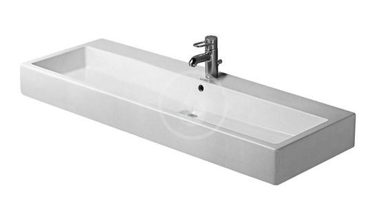 Duravit Vero - Umývadlo, 120x47 cm, s prepadom, s otvorom na batériu, WonderGliss, biela