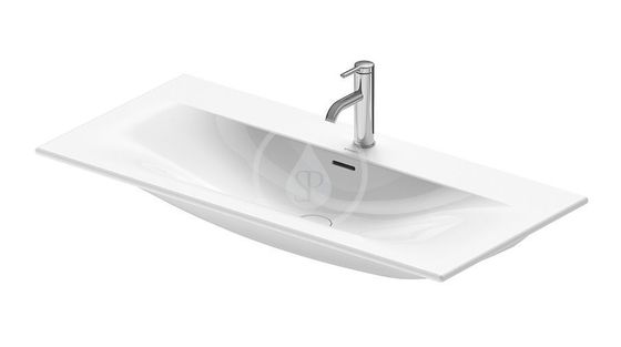 Duravit Viu - Umývadlo, 103x49 cm, s prepadom, s otvorom na batériu, biela