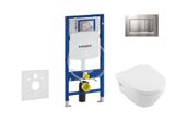 Geberit Duofix - Modul na závesné WC s tlačidlom Sigma30, matný chróm/chróm + Villeroy Boch - WC a doska, DirectFlush, SoftClose, CeramicPlus