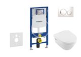 Geberit Duofix - Set predstenovej inštalácie, klozetu a dosky Villeroy & Boch, tlačidla Sigma20, DirectFlush, SoftClose, CeramicPlus, biela/chróm