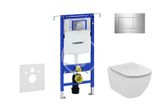 Geberit Duofix - Modul na závesné WC s tlačidlom Sigma30, lesklý chróm/chróm mat + Ideal Standard Tesi - WC a doska, Aquablade, SoftClose