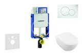 Geberit Kombifix - Modul na závesné WC s tlačidlom Sigma01, alpská biela + Villeroy Boch - WC a doska, DirectFlush, SoftClose, CeramicPlus