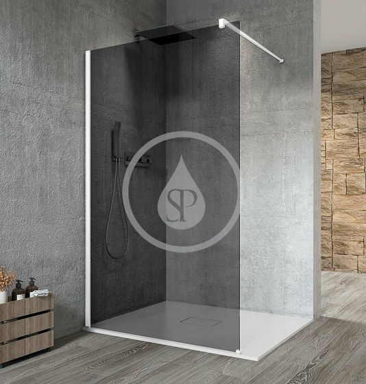 Gelco Vario - Sprchová stena Walk-In, 140 cm, Coated Glass, biela/dymové sklo