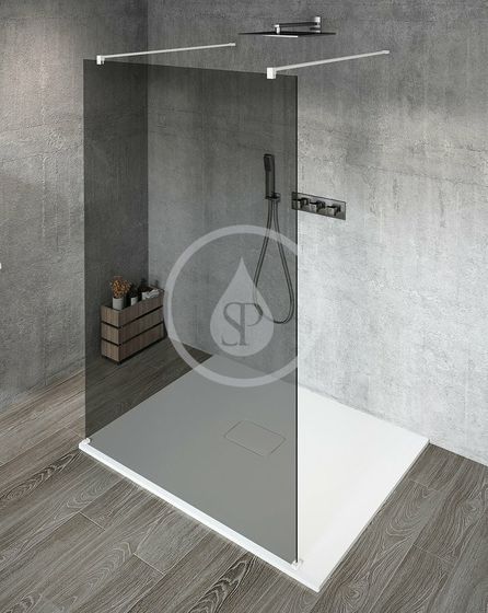 Gelco Vario - Sprchová stena Walk-In do priestoru, 110 cm, Coated Glass, biela/dymové sklo