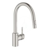 Grohe Concetto - Drezová batéria s výsuvnou spŕškou, supersteel