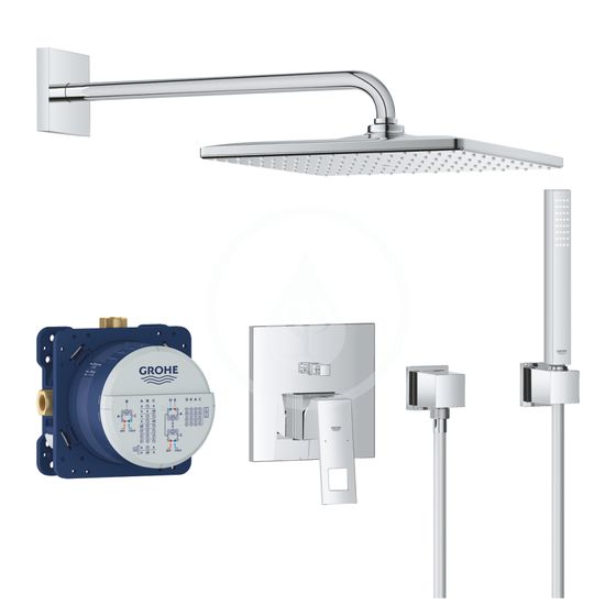 Grohe Eurocube - Sprchový set s batériou pod omietku, 31 cm, chróm