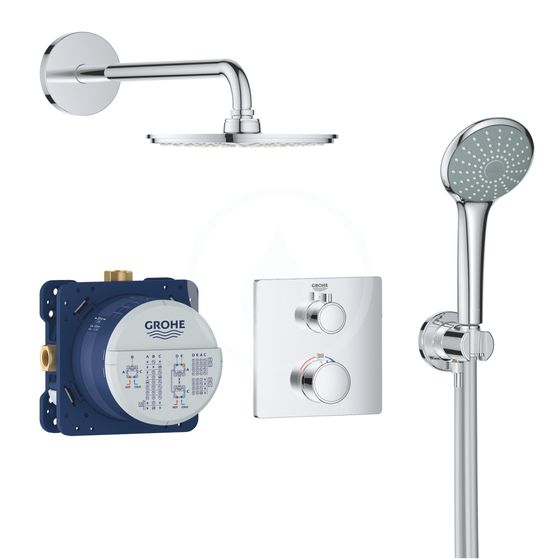 Grohe Grohtherm - Sprchová súprava Rainshower Cosmopolitan 210 s termostatom pod omietku, chróm