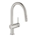 Grohe Minta - Drezová batéria s výsuvnou spŕškou, supersteel