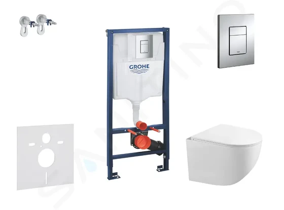 Grohe Rapid SL - Set predstenovej inštalácie, klozetu Gaia a dosky softclose, tlačidlo Skate Cosmopolitan, chróm