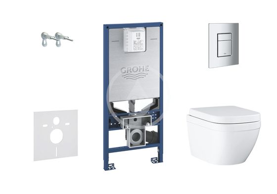 Grohe Rapid SLX - Set predstenovej inštalácie, klozetu a dosky, tlačidla Skate Cosmopolitan S, Rimless, SoftClose