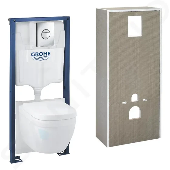 Grohe Solido+ - Set predstenovej inštalácie, klozetu, dosky Softclose a tlačidla Sail, chróm