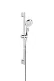 Hansgrohe Crometta - Set sprchovej hlavice, 2 prúdy, tyče a hadice, Green 6 l/min, biela/chróm