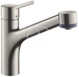 Hansgrohe Talis M52 - Drezová batéria M5216-H170 s výsuvnou spŕškou, sBOX, vzhľad nehrdzavejúcej ocele