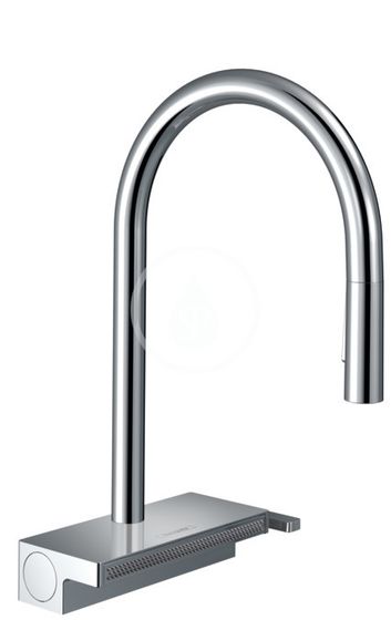 Hansgrohe M81 - Drezová batéria Aquno Select s výsuvnou spŕškou a plochým sprchovým prúdom, sBox, chróm