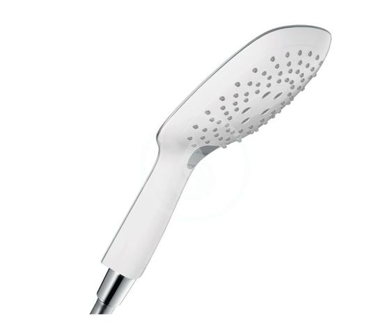 Hansgrohe Raindance Select E - Ručná sprcha 150, 3 prúdy, EcoSmart 9 l/min, biela/chróm