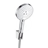 Hansgrohe Raindance Select S - Set sprchovej hlavice, 3 prúdy, držiaka a hadice, biela/chróm